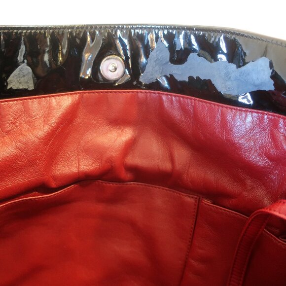 Authentic Chanel Black Interlock CC Patent Leather Bonbons Shopper Tote Handbag - Picture 11 of 16